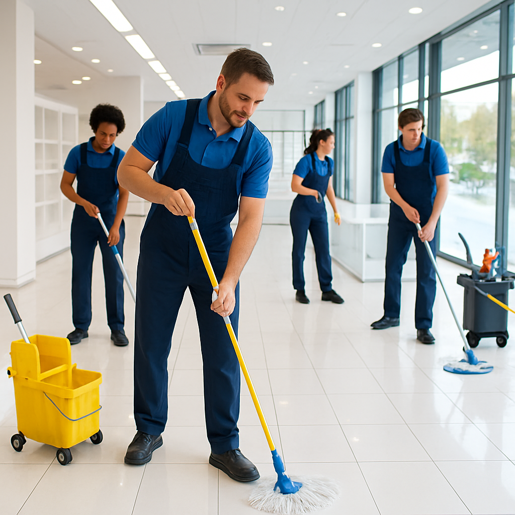 Clean commercial retail space with polished floors